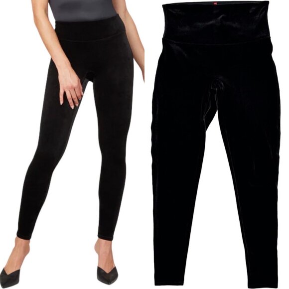 Spanx Ready To Wow! High Rise Velvet Leggings in Black Style 2070 Women's Sz XL - Picture 1 of 15